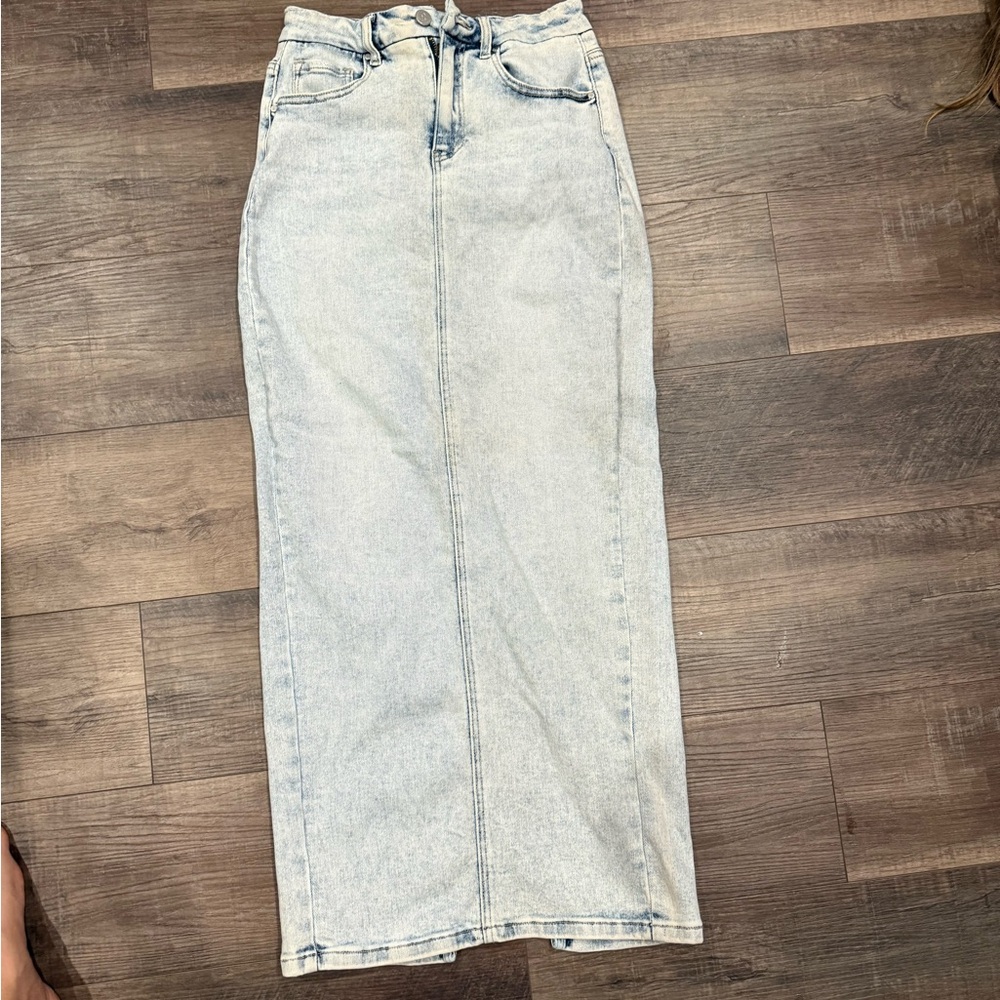 Women's Light Blue Denim long skirt